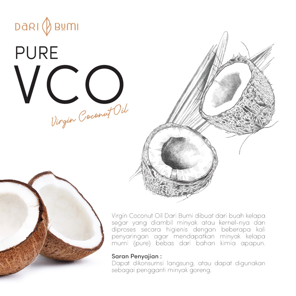 Extra Virgin Coconut Oil 500 ml daribumi Premium Pure VCO Minyak Kelapa Murni