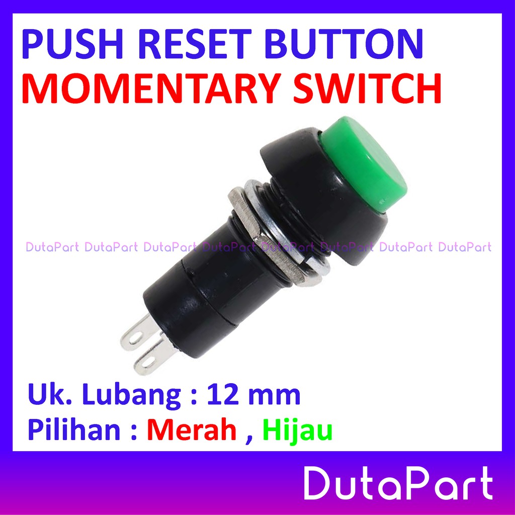 Push Reset Button Momentary Reset Switch Saklar PB-305B Kualitas Bagus