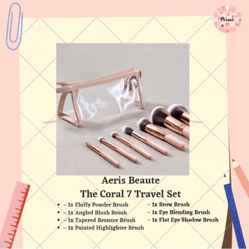 AERIS BEAUTE BRUSH THE CORAL + AERIS BEAUTE INSTANT BRUSH CLEANER SPRAY