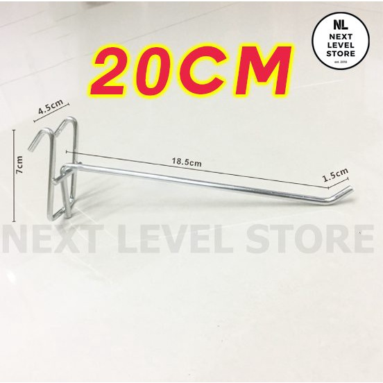 Stainless Hook 20 CM Tebal 5mm Gantungan Cantolan Ram Display Besi