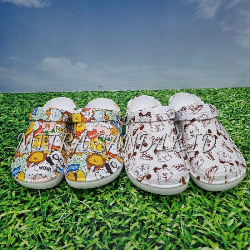 HEMA Sendal Kodok Pria Wanita Printing FANTASY  / Sendal Baim / Sepatu Sandal Crocs New Motif