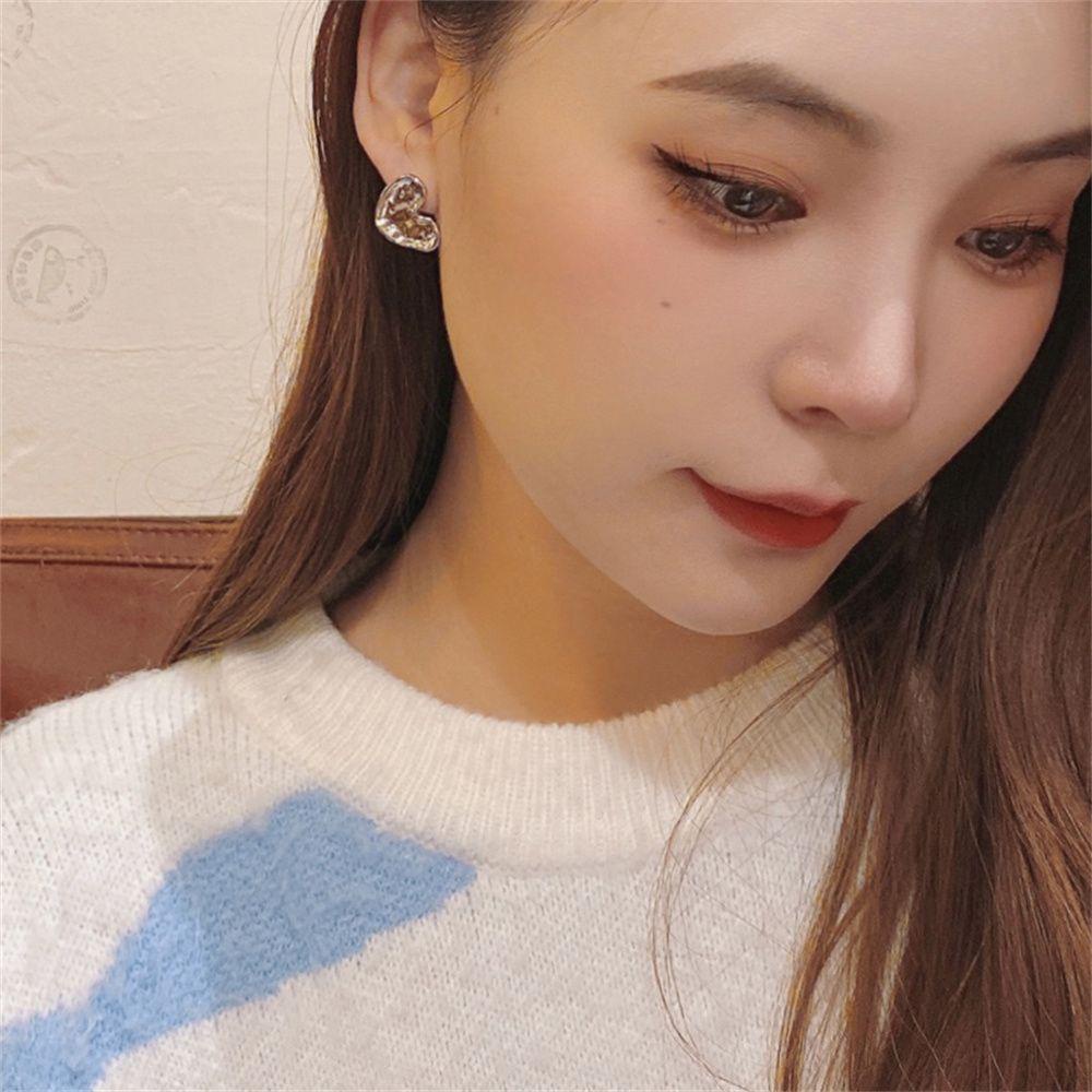 Mxbeauty Korea Style Klip Telinga Indah Sederhana INS Gaya Anting Temperamen Klein Biru Wanita Earrings