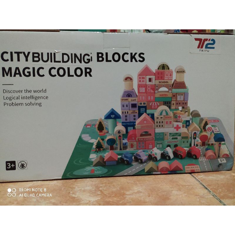 CITY BUILDING BLOCKS MAGIC COLOR / Mainan edukasi CITY BUILDING BLOCKS