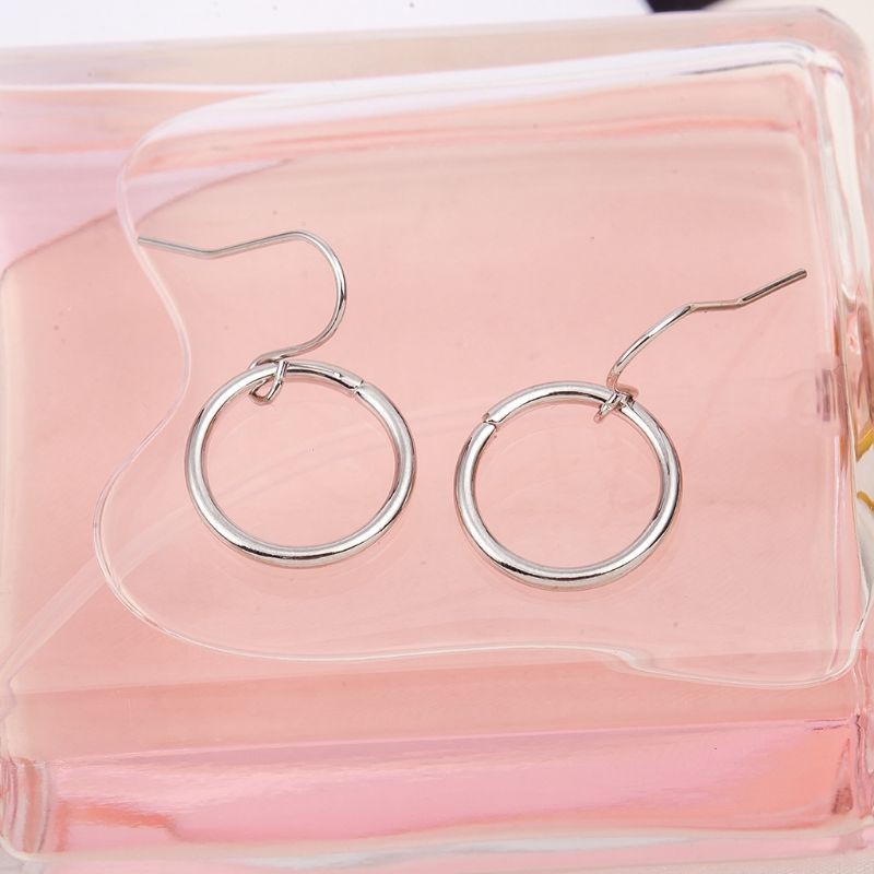 Elle Circle Earrings Anting Hooks Handmade