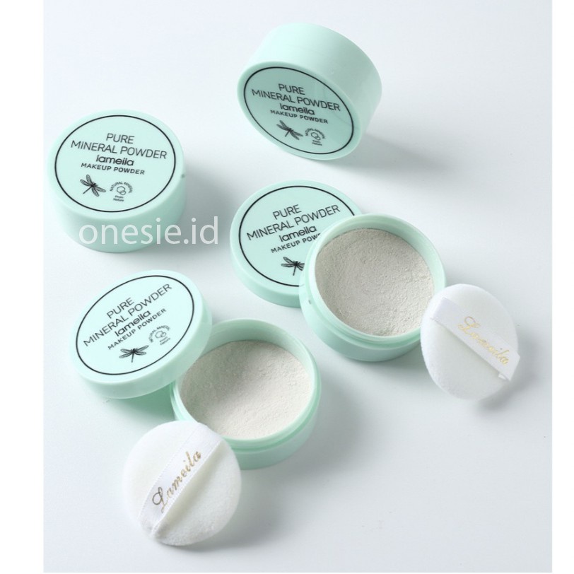 LAMEILA Bedak Tabur Daun Pure Mineral Powder Make up Powder Berfungsi Sebagai Mengontrol Minyak Berlebih LA101