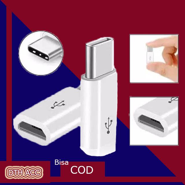 Konektor Sambungan Micro USB ke Type C / Tipe C