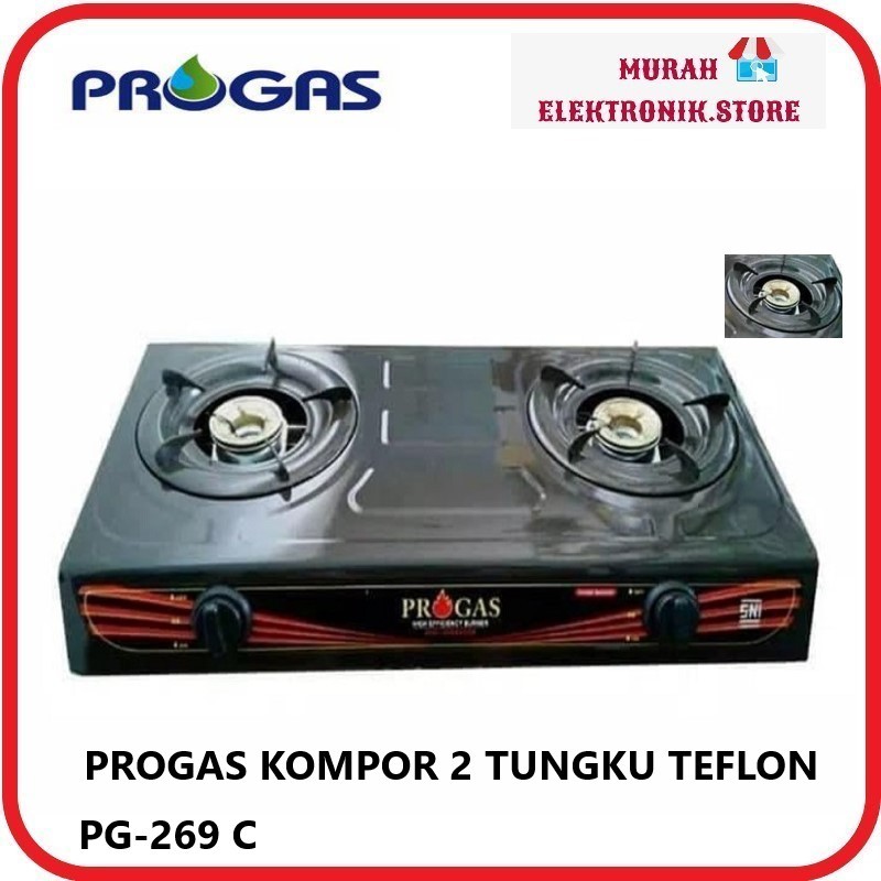 Kompor Gas 2 Tungku Teflon PROGAS PG 269 C/S