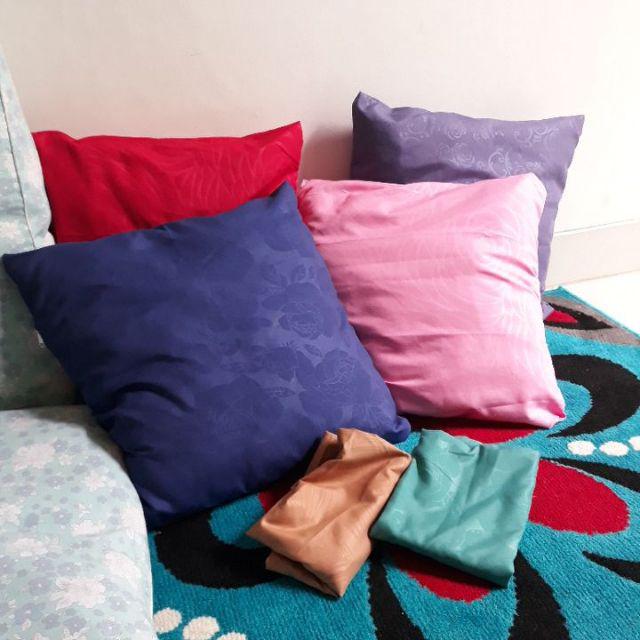 Sarung Bantal Sofa/sarung Bantal Kursi Bahan Katun Mocrofibber Polos Dan Bermotif Aneka Warna