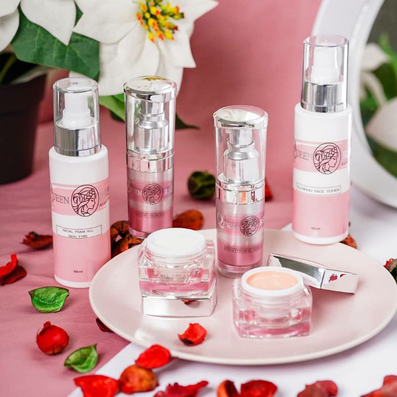 PAKET WAJAH ACNE GLOW QUEEN RSD KOMPLIT DENGAN SERUM (ACNE SERIES) FREE TREATMENT CREAM