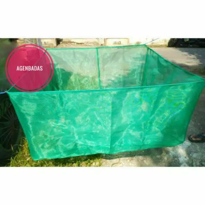 Keramba Ikan,Waring Ikan,Jaring Ikan,Jaring Hijau,Hapa Benih Ikan,Keramba Tambak 100cm×100cm×50cm