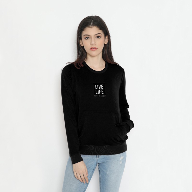 Rave Habbit Marva Sweatshirt Wanita - Black
