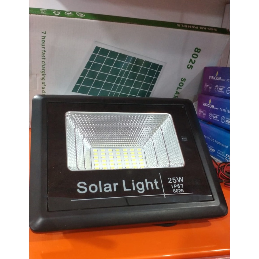 LAMPU KAP SOROT LED 25W CAHAYA PUTIH + SOLAR CELL