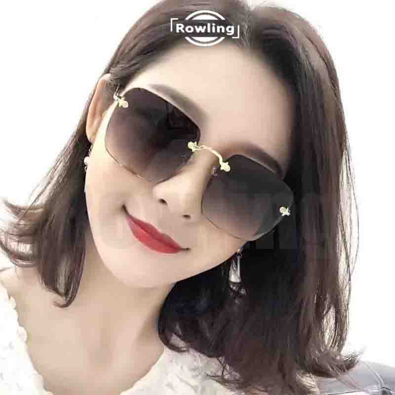 Rowling(Ka-130)  Sunglasses  Kacamata Hitam Kotak No frame  Titanium Women Sunglasses New Arrival Import Kacamata Fashion