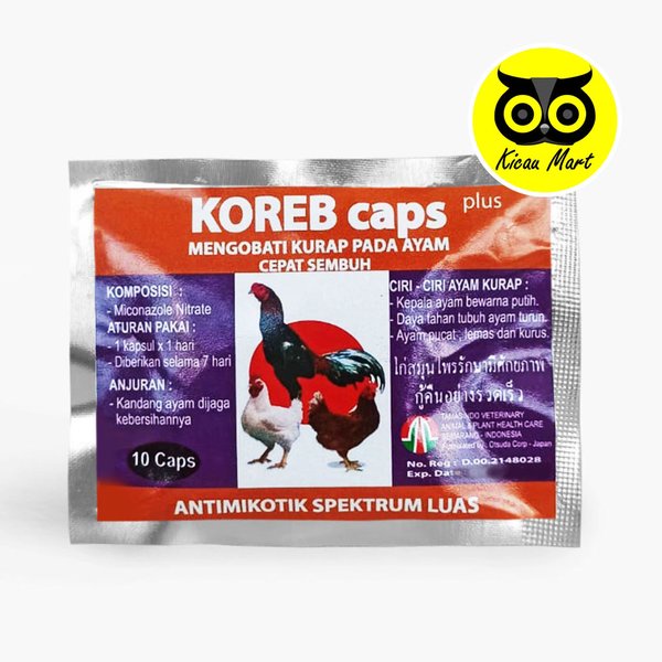 Obat Koreb Caps Plus+ 10 Capsul Obat Ayam Sakit Kurap Pucat Lemas Kurus Obat Koreb Kapsul Atasi Ayam Sakit Kurap Cepat Sembuh