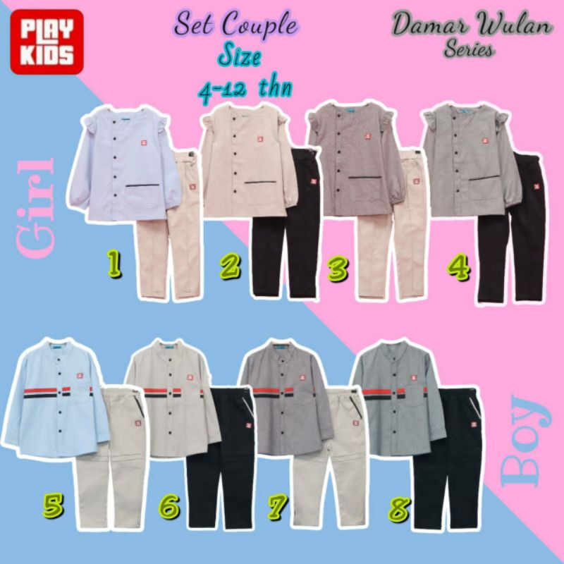 Setelan kemeja Couple Damar Wulan Series by Playkids SIZE 4 -12 T