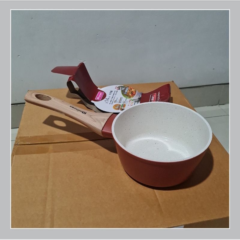 WP-14  Sauce Pan Marble D14cm Minowa, Non Stick Pan Seri Rosela