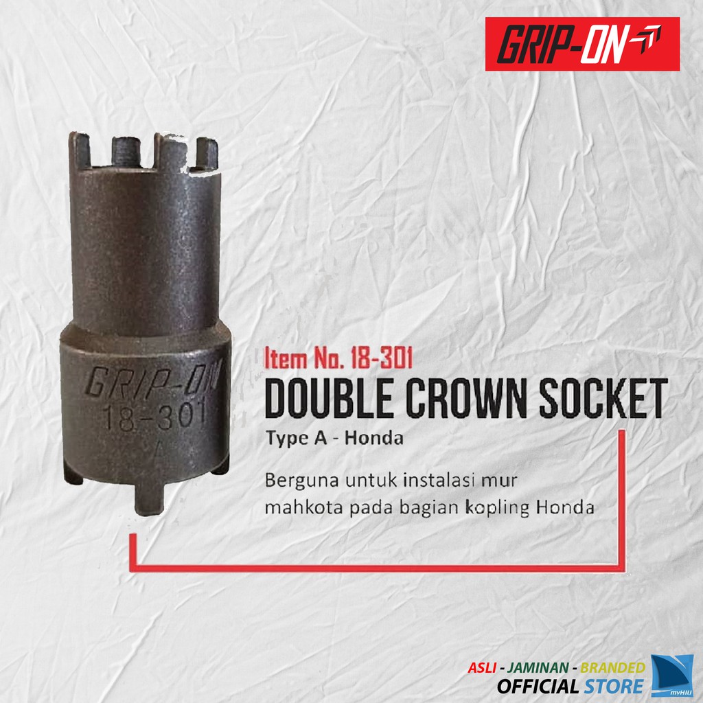 Kunci Mahkota Mur Kopling HONDA - Double Crown Socket GRIP-ON