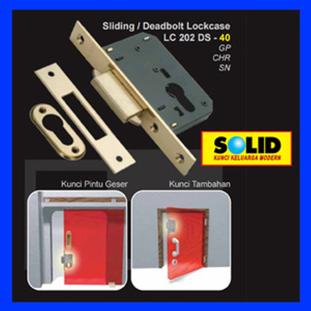 BODY BADAN KUNCI PINTU SLIDING GESER SOLID LC 202   SLIDING DEADBOLT LOCKCASE  Limited
