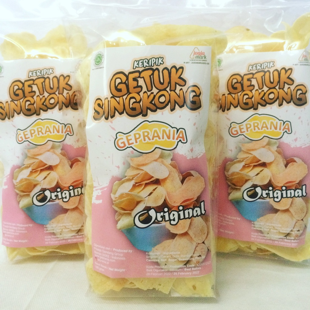 

Oleh Oleh Khas Jogja Kekinian/Keripik Getuk Singkong/Kripik singkong/Camilan/Makanan Ringan/Snack Enak/Sehat/Murah/Geprania Varian/Rasa Original - 100 gr