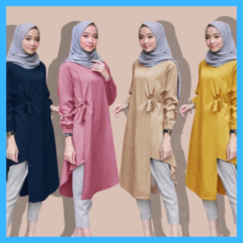 Tunik Wanita Lidya Baju Tunik Wanita Muslim Jumbo Tunik Panjang Muslim Wanita Super Collection