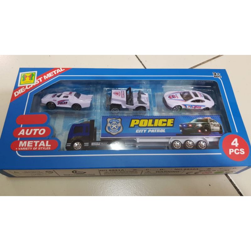 mainan police city patrol / diecast police metal