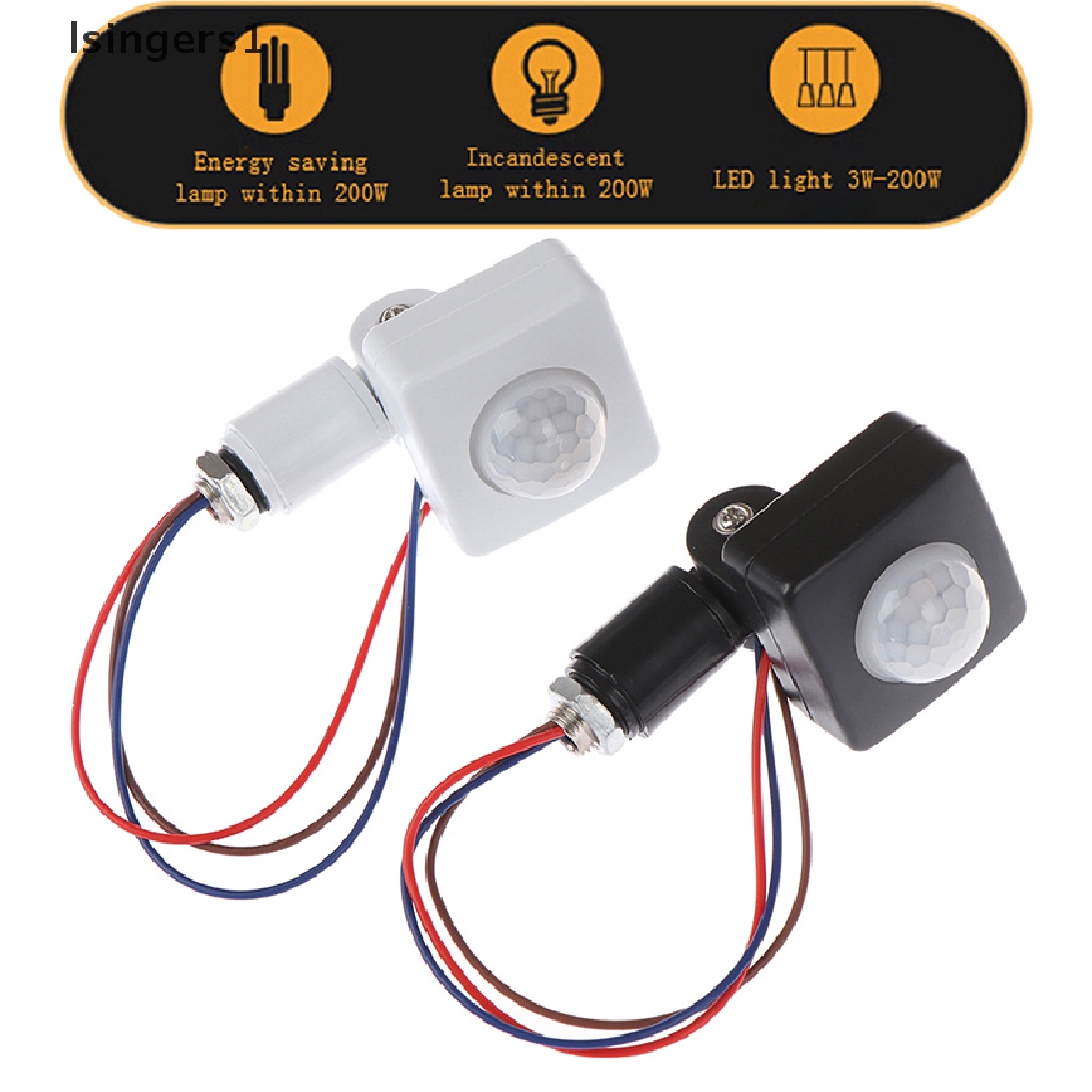 (lsingers1) Switch Sensor Gerak Tubuh Inframerah PIR Otomatis 220V