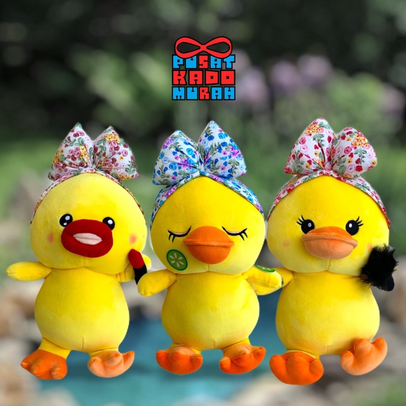 Boneka Bebek Cute Duck Make Up - Lipstick / Masker / Brush 42 cm - Pusat Kado Murah