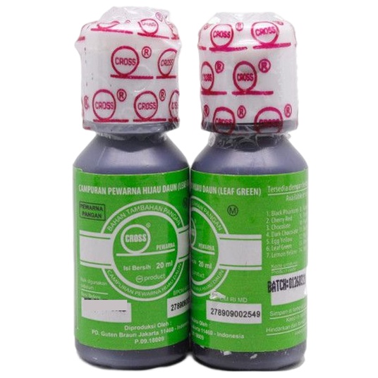 

Cross Pewarna Makanan Leaf Green 20ml Campuran Pewarna Pangan Hijau Daun