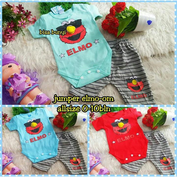 Baju Bayi Laki Laki Set Jumper  Bayi Lucu Elmo