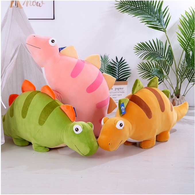 GEMOY JUMBO BONEKA DINO HIJAU DINOSAURUS PINK DINO COKLAT LUCU LEMBUT