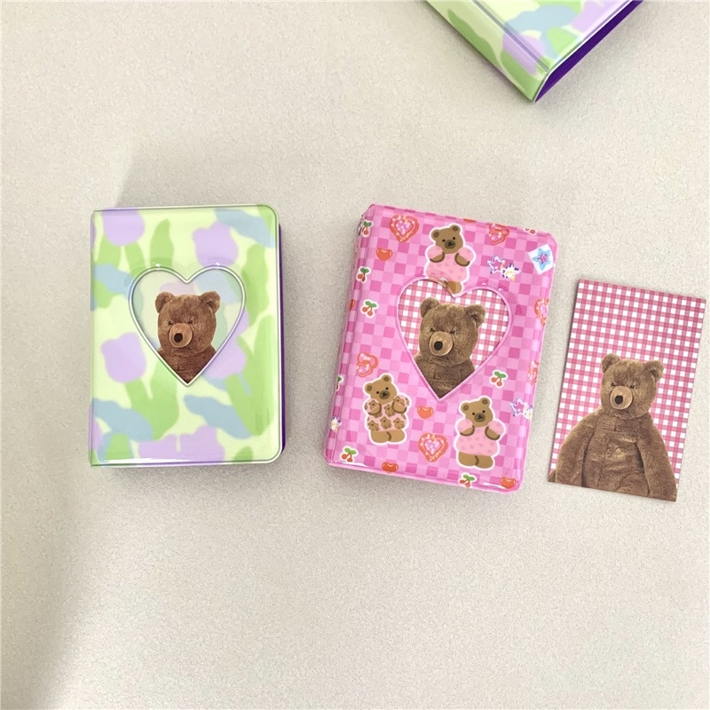 (itspico) 40 slot kolbuk mini collect book photo album motif green tulip bear for photocards