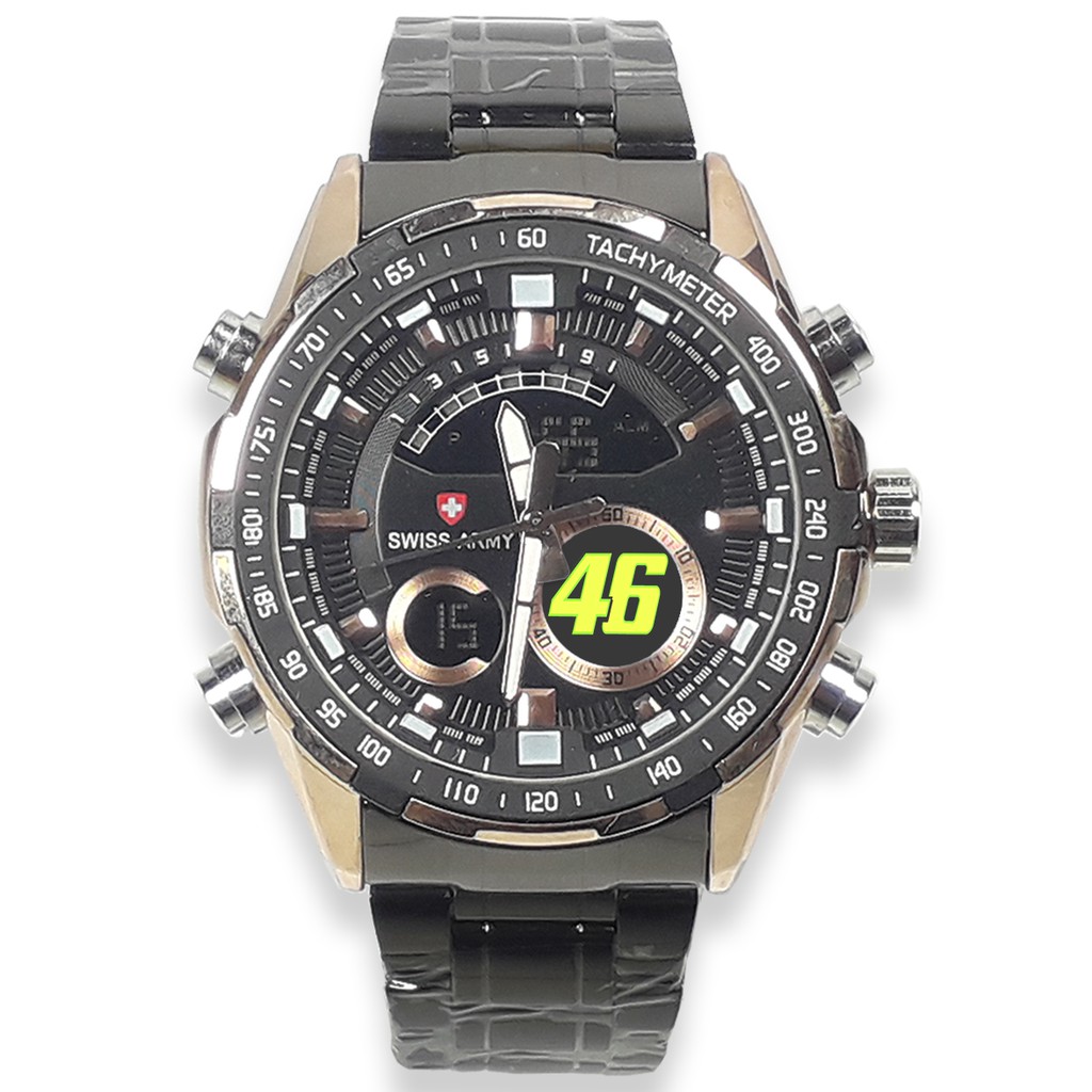 (EXCLUSIVE) Jam Tangan VALENTINO ROSSI 46 Rantai Double Time