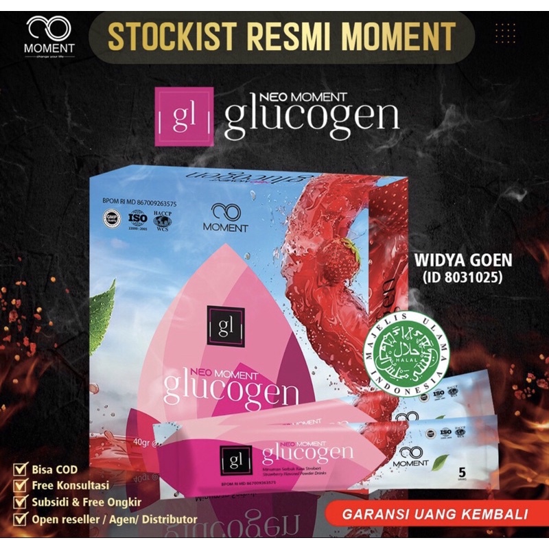 Minuman Kolagen Moment Glucogen Isi 12 Sachet 100% Asli