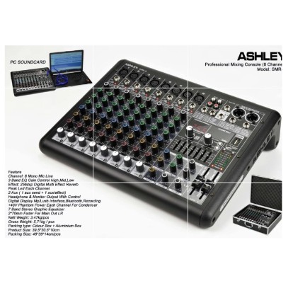 Mixer Audio Ashley Smr8 Smr 8 NEW Channel Original Plus Hardcase/Koper