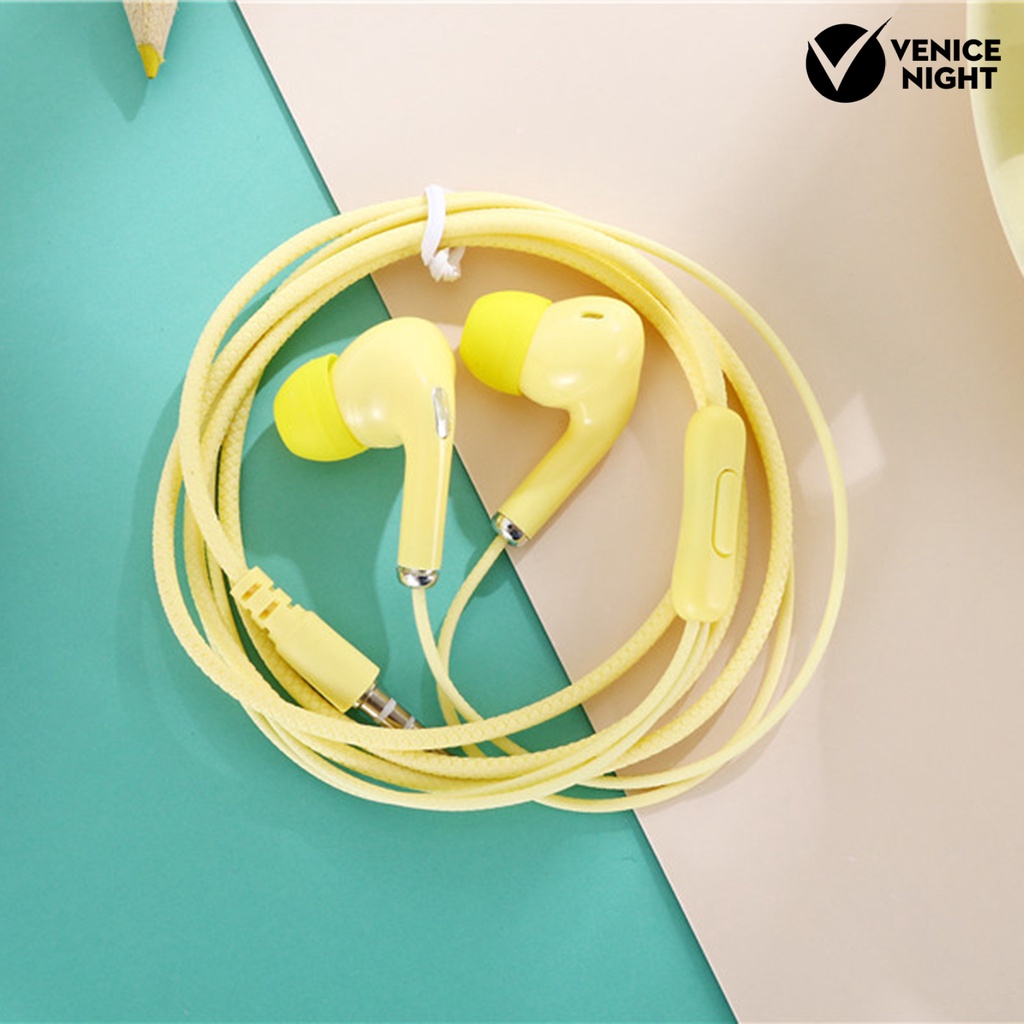 (VNEP) (Berkabel) U38 Earphone In ear Kabel 3.5mm Warna Macaron Dengan Mic Untuk Olahraga