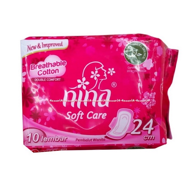 Nina Soft Care 10pads Wings 24cm Pembalut Wanita Softex Ninna Ninasoft