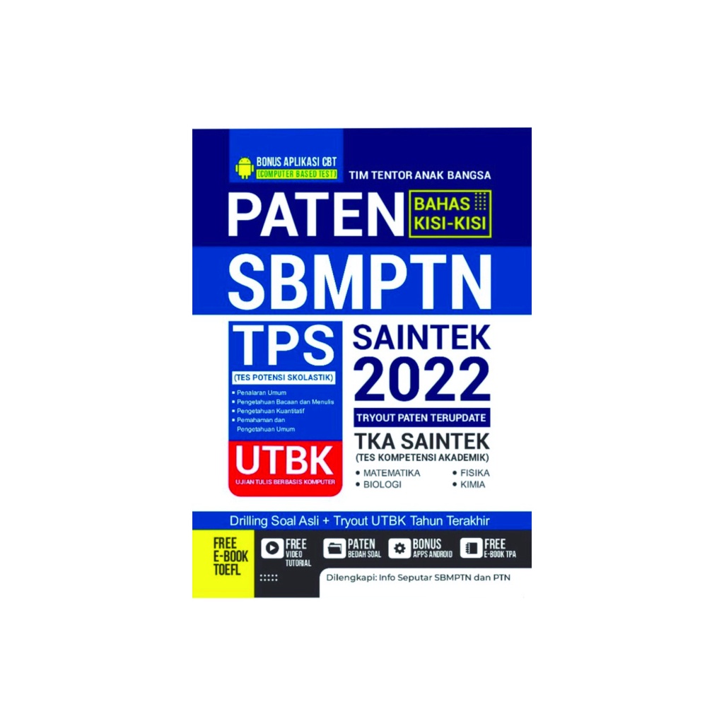 BUKU SBMPTN SAINTEK 2022 PATEN BAHAS KISI-KISI SBMPTN SAINTEK 2022