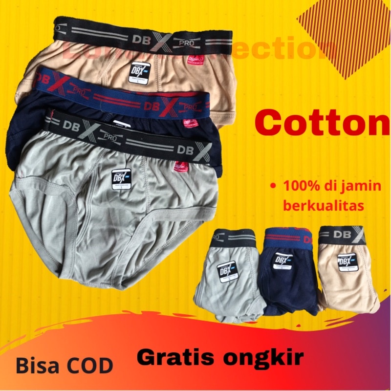 celana dalam pria lusinan Cd pria bahan katun pinggang boxer ukuran ramaja dewasa jumbo XXL