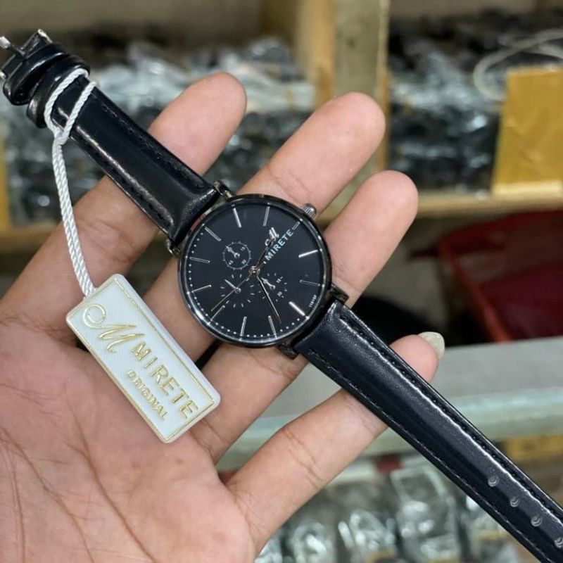 Jam Tangan Wanita MIRETE Tali Kulit Original Tahan Air  Water Resistance Analog Kuarsa | Jam Tangan Cewek Original Strap Kulit Mirete | Fashion Wanita Free Batrai Cadangan