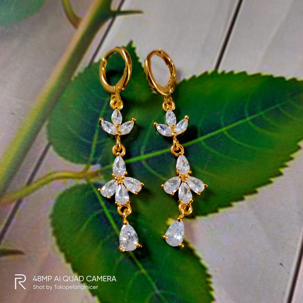 Anting Xuping Korea Panjang - Set Perhiasan Lapis Tokopelanginicer