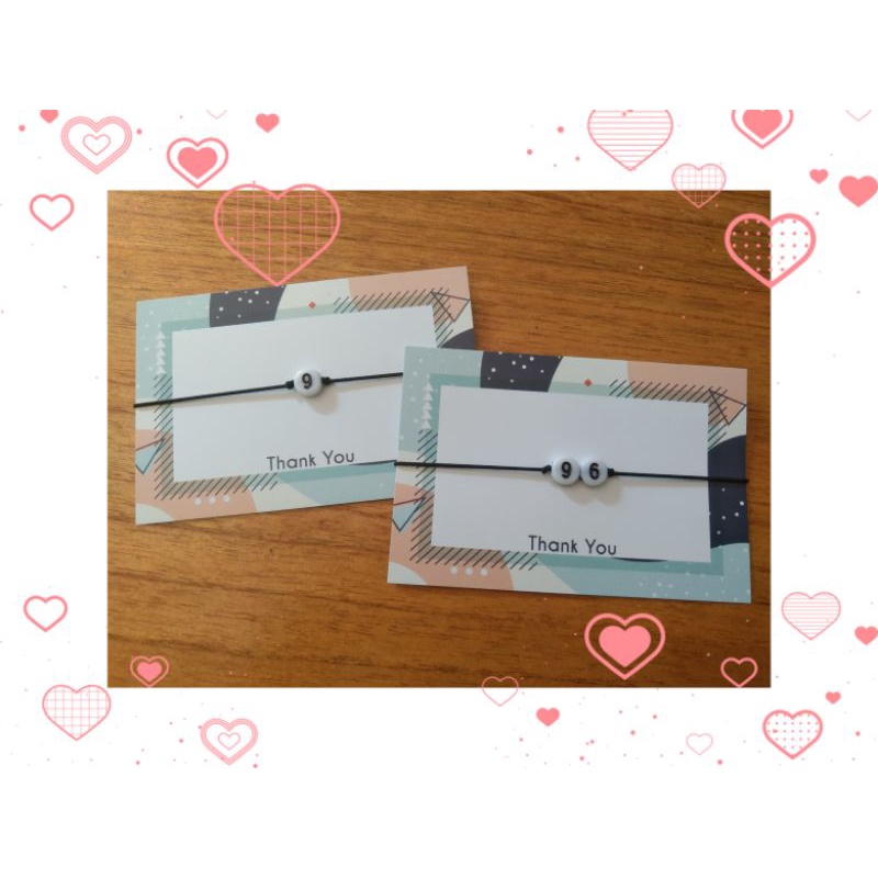 GELANG CUSTOM ANGKA MANIK PUTIH TALI KARET 1 mm