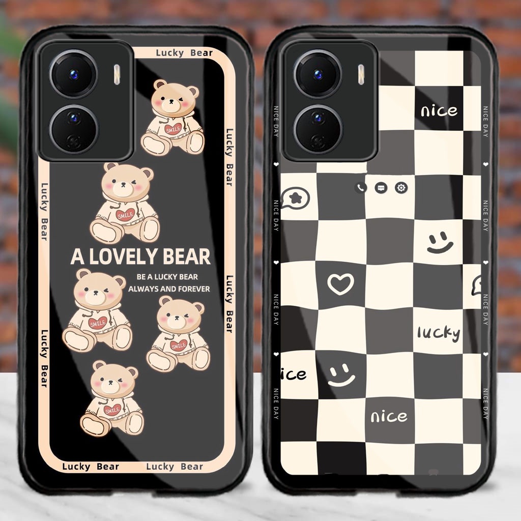 Softcase Glass Kaca VIVO Y16 2022 Terbaru [M183] Casing HP VIVO Y16 2022 Terbaru - Case HP VIVO Y16 