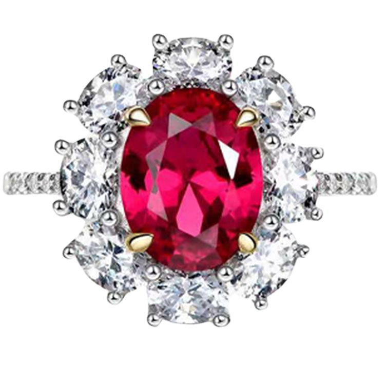Cincin Rose ruby Kristal Untuk Wanita