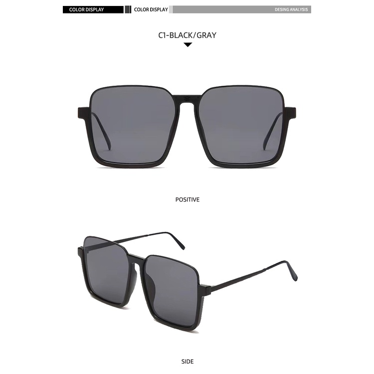 2021 new big frame square Korean fashion metal sunglasses