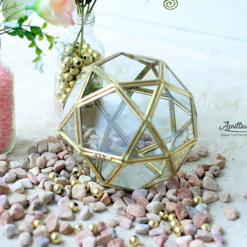 Kotak Perhiasan | Ringbox Terarium Ball UK 12x12x12 cm