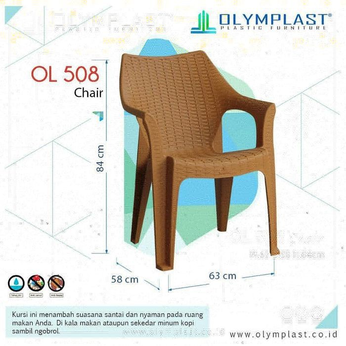 OLYMPLAST Kursi Plastik Motif Rotan Sintentis OL 508