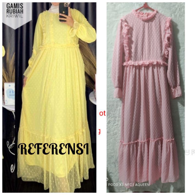 (NEW) Gamis Cerutty Tille Dot Ruby Urugary By Okshop