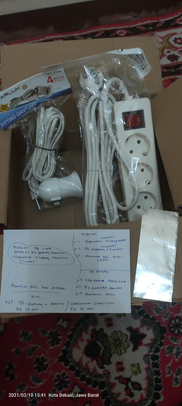 Stopkontak/rol Kabel 4lubang+5m Sni