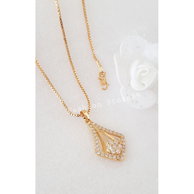 Kalung Fashion Xuping Dewasa kalung replica emas xuping perhiasan lapis emas 18K full permata