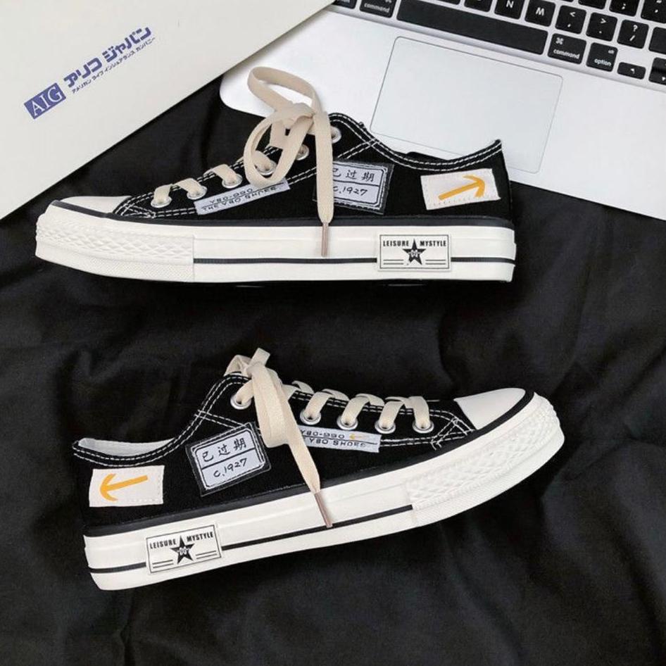 Sepatu Sneakers Sport Canvas Korea Wanita Import Original YBO Shoes Putih {SIM.20Au22d}